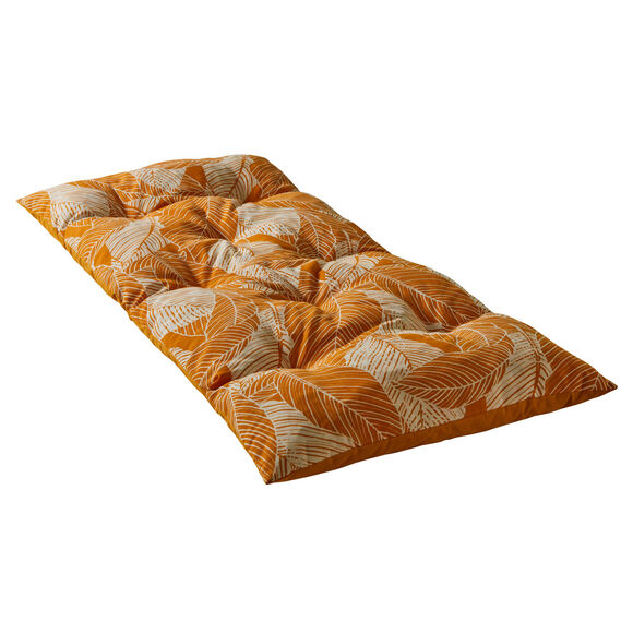 Long coussin déco imprimé feuillage (jaune) Long coussin déco imprimé feuillage (jaune)